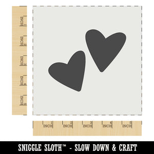 Pair of Hearts Love Wall Cookie DIY Craft Reusable Stencil