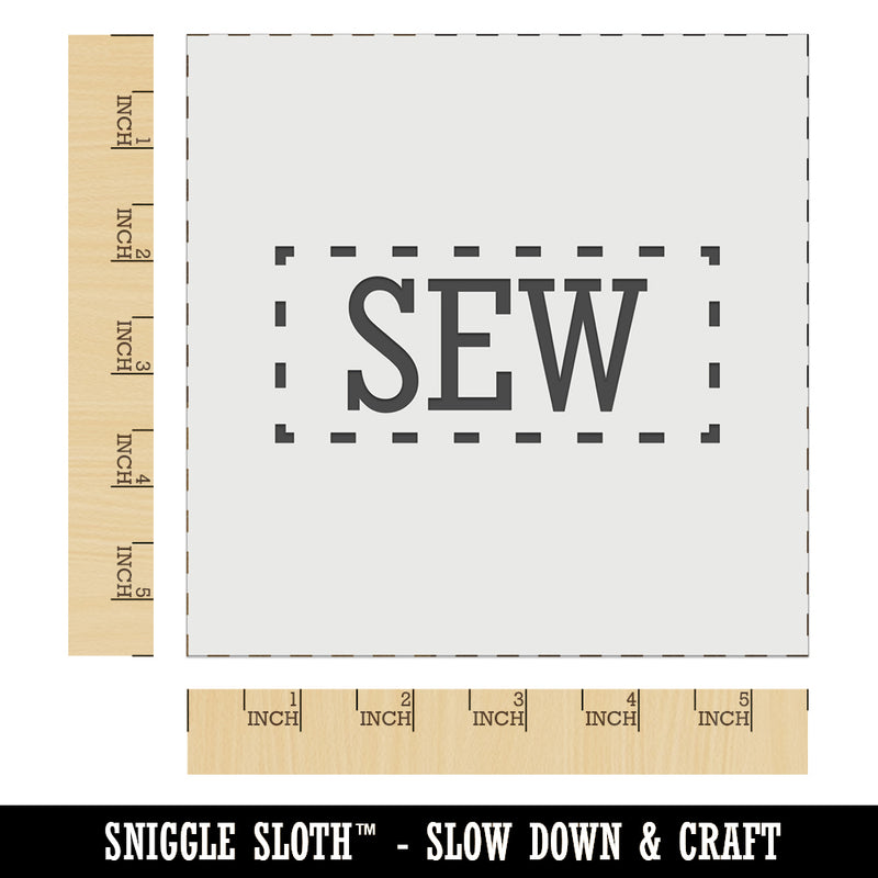 Sew Sewing Fun Text Wall Cookie DIY Craft Reusable Stencil