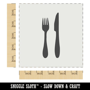 Fork Knife Utensils Eating Sketch Wall Cookie DIY Craft Reusable Stencil