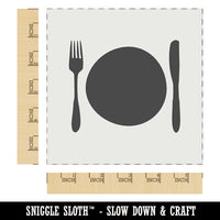 Place Setting Fork Knife Plate Utensil Eating Sketch Wall Cookie DIY Craft Reusable Stencil