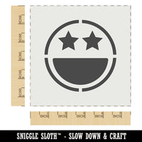 Star Eyes Happy Face Big Smile Mouth Emoticon Wall Cookie DIY Craft Reusable Stencil