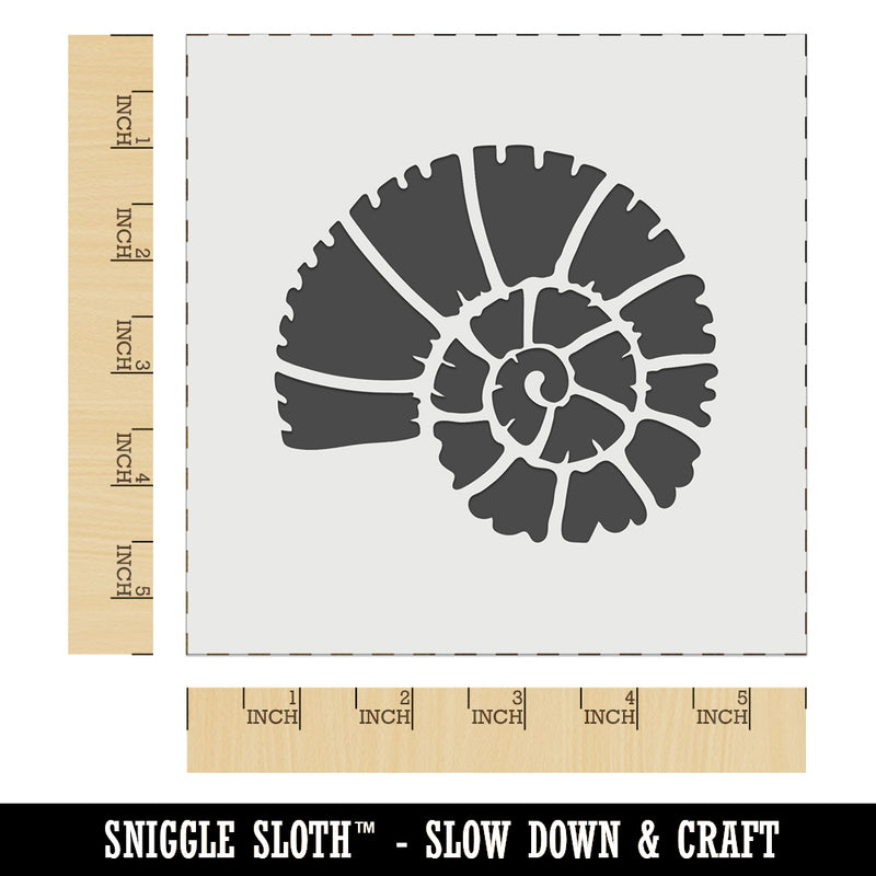 Spiral Ammonite Fossil Marine Mollusk Wall Cookie DIY Craft Reusable Stencil