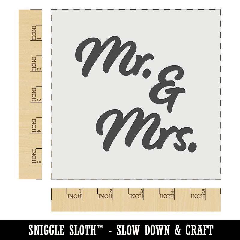 Mr. and Mrs. Married Couple Wedding Anniversary Wall Cookie DIY Craft Reusable Stencil