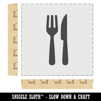 Fork and Knife Solid Silhouette Wall Cookie DIY Craft Reusable Stencil