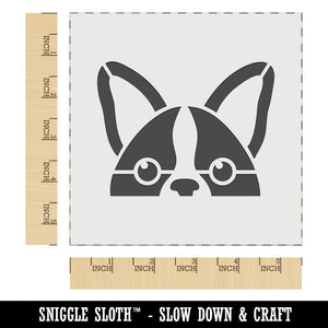 Peeking Boston Terrier Dog Wall Cookie DIY Craft Reusable Stencil