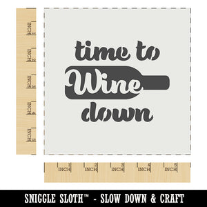 Time to Wine Down Wall Cookie DIY Craft Reusable Stencil