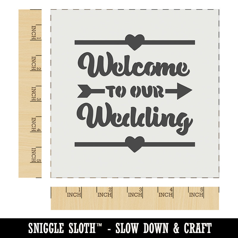 Welcome to Our Wedding with Hearts Wall Cookie DIY Craft Reusable Stencil