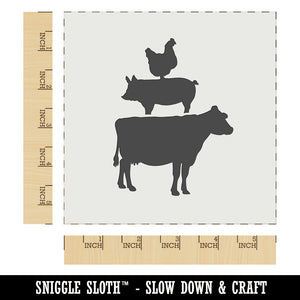 Chicken Pig Cow Stacked Wall Cookie DIY Craft Reusable Stencil