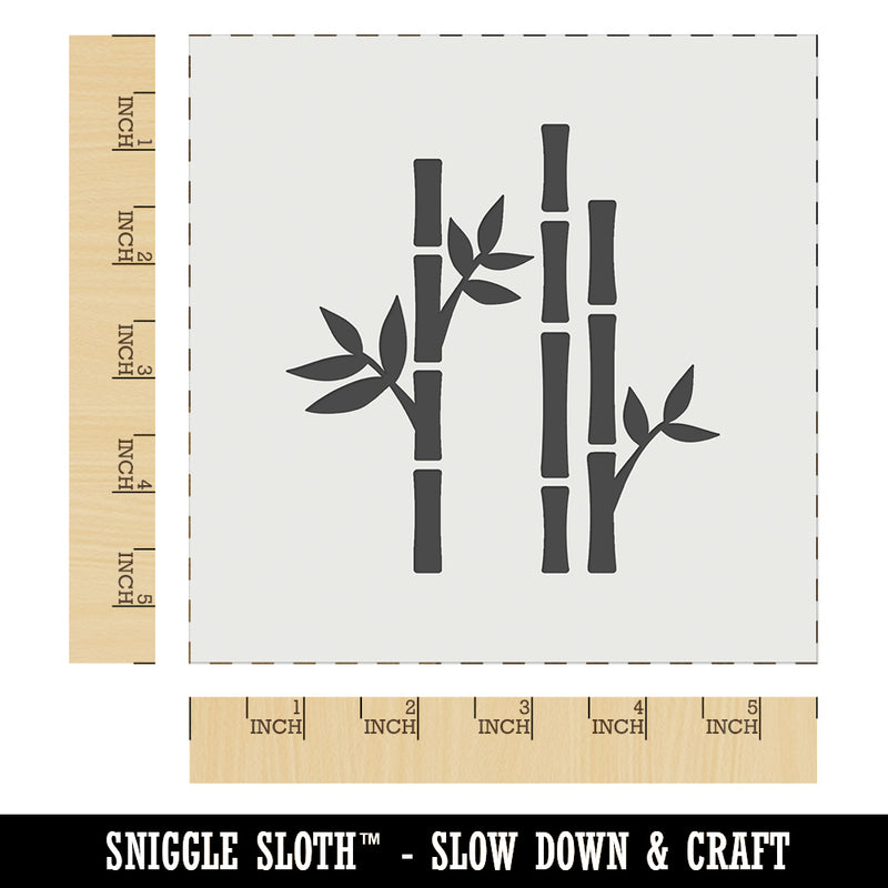 Bamboo Sticks with Leaves Wall Cookie DIY Craft Reusable Stencil