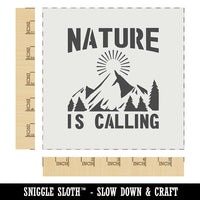 Nature is Calling Hiking Camping Mountain Pine Trees Wall Cookie DIY Craft Reusable Stencil