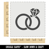 Wedding Rings with Diamond Overlapping Wall Cookie DIY Craft Reusable Stencil