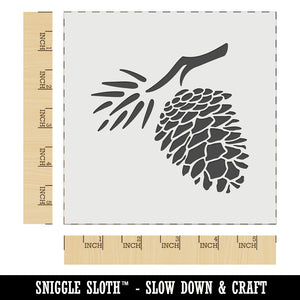 Pinecone on Branch Wall Cookie DIY Craft Reusable Stencil