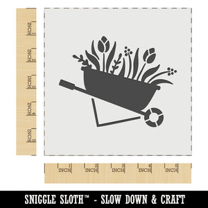 Darling Wheelbarrow Spring Summer Flowers Gardening Wall Cookie DIY Craft Reusable Stencil