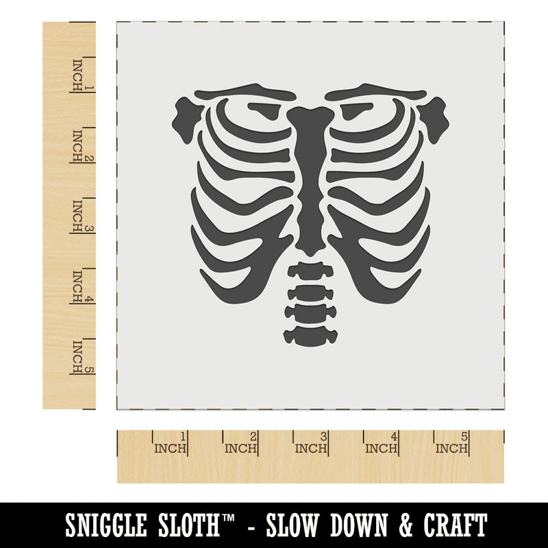 Human Ribcage Skeleton Bones Spooky Halloween Wall Cookie DIY Craft Reusable Stencil