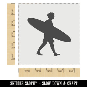 Surfer Man with Surfboard Walking Wall Cookie DIY Craft Reusable Stencil