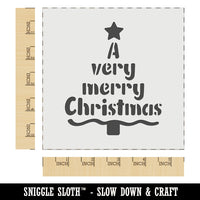 A Very Merry Christmas Tree Wall Cookie DIY Craft Reusable Stencil