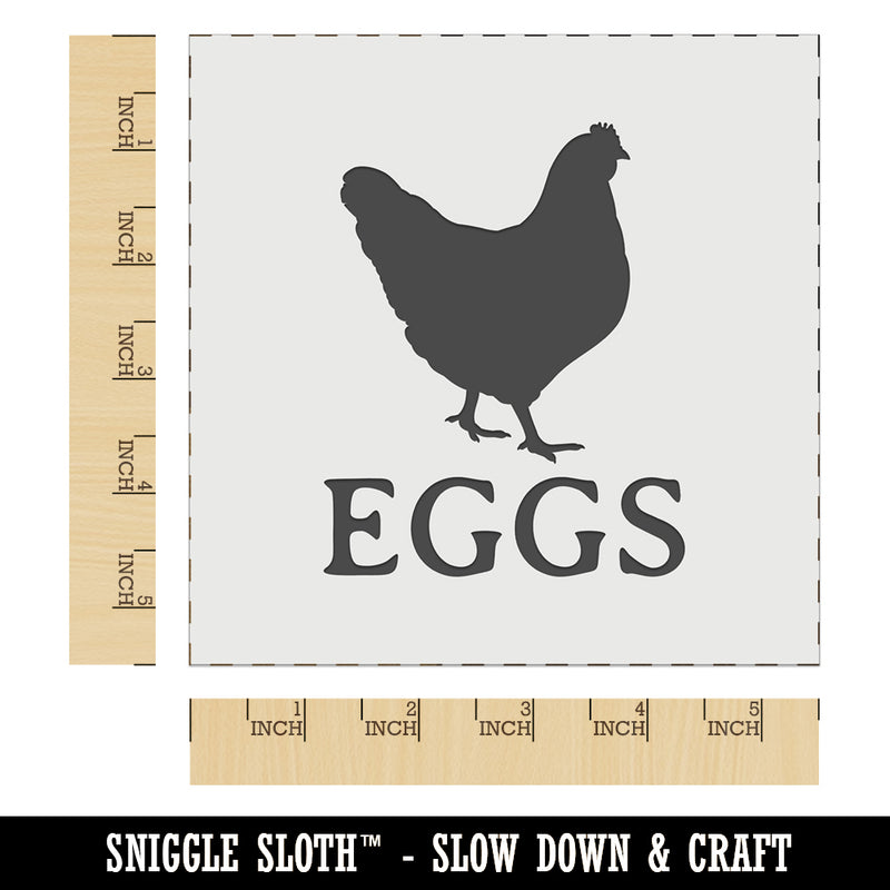 Eggs Text with Chicken Farm Wall Cookie DIY Craft Reusable Stencil