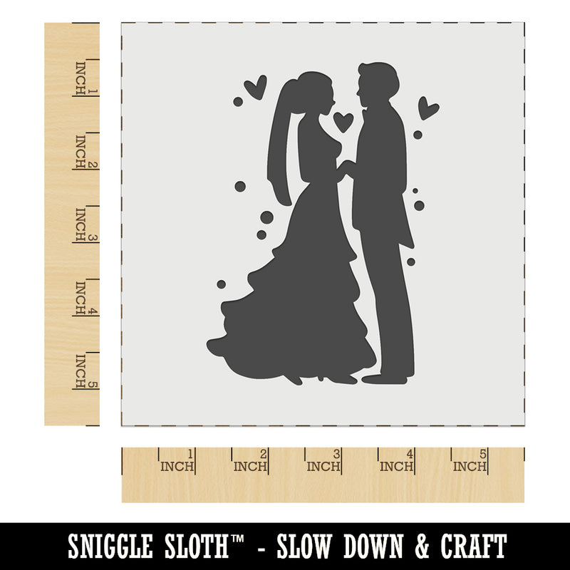 Bride and Groom Wedding Silhouette Wall Cookie DIY Craft Reusable Stencil