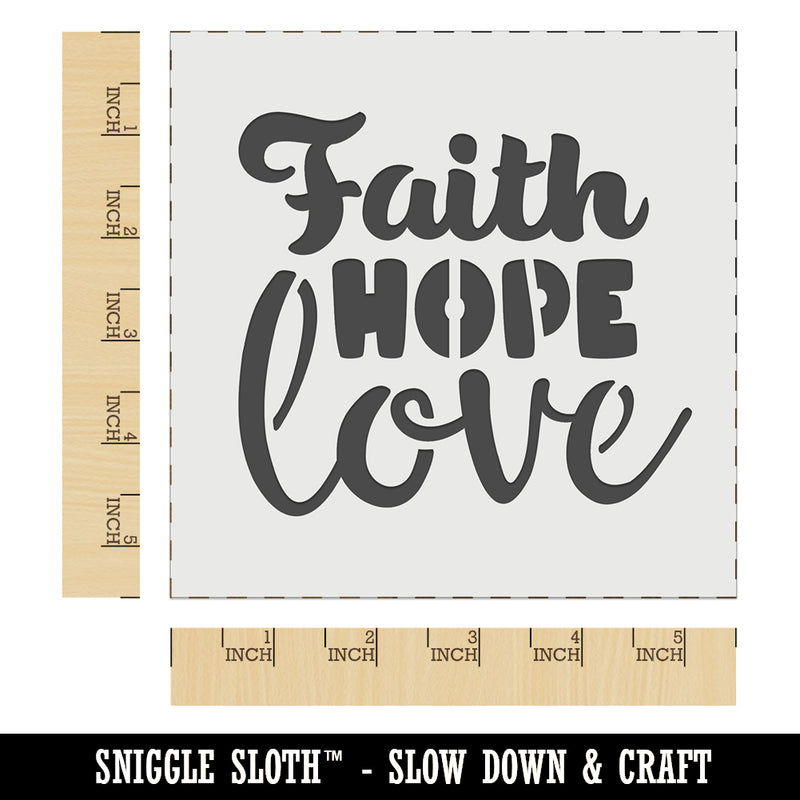 Faith Hope Love Wall Cookie DIY Craft Reusable Stencil