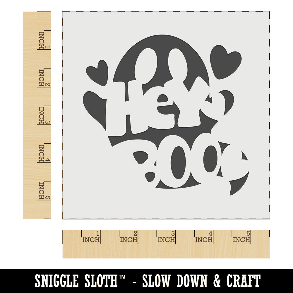 Hey Boo Ghost Halloween Wall Cookie DIY Craft Reusable Stencil
