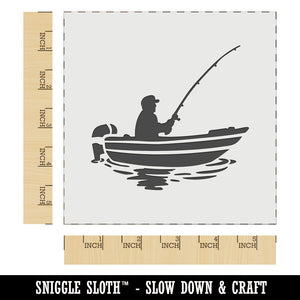 Fisherman in Fishing Boat Wall Cookie DIY Craft Reusable Stencil