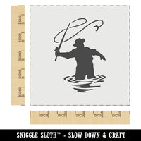 Fly Fisherman Throwing Line Angler Wall Cookie DIY Craft Reusable Stencil