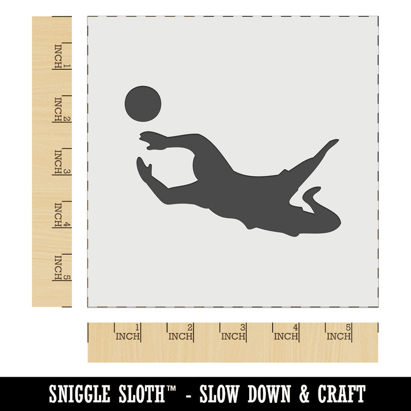 Soccer Goalie Diving For Ball Association Football Wall Cookie DIY Craft Reusable Stencil