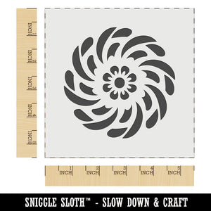 Swirling Geometrical Flower Wall Cookie DIY Craft Reusable Stencil