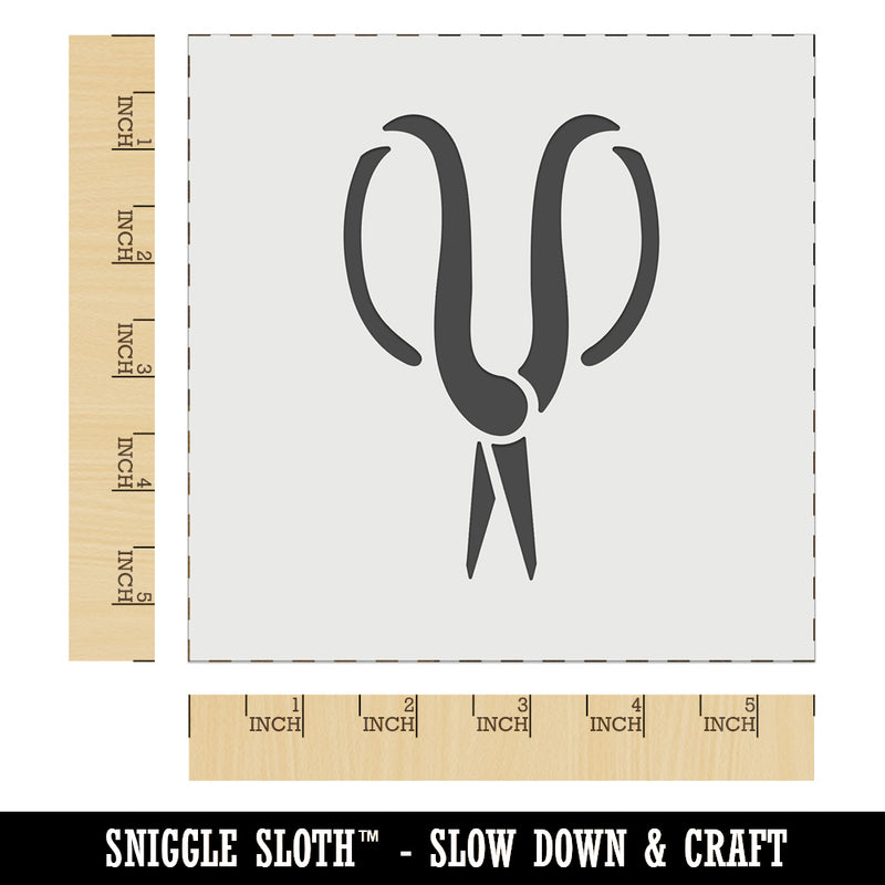 Floral Cutting Scissors Wall Cookie DIY Craft Reusable Stencil