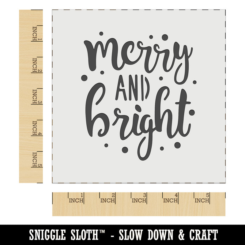 Merry and Bright Christmas Wall Cookie DIY Craft Reusable Stencil
