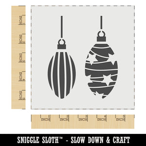 Elongated Holiday Christmas Ornaments Wall Cookie DIY Craft Reusable Stencil