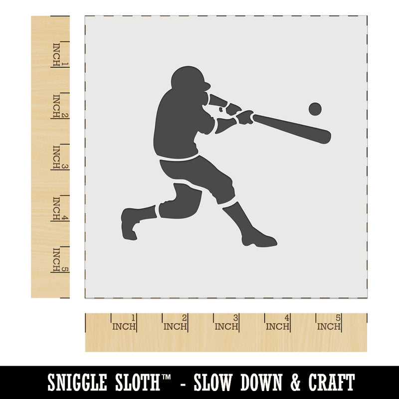 Baseball Player Batter Hitting Ball Wall Cookie DIY Craft Reusable Stencil