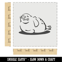 Chubby Happy Seal Basking on Side Wall Cookie DIY Craft Reusable Stencil