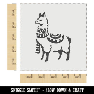 Cozy Llama Alpaca Wrapped with Scarf and Blanket Wall Cookie DIY Craft Reusable Stencil