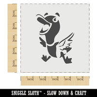 Excited and Happy Mallard Duck Cartoon Wall Cookie DIY Craft Reusable Stencil