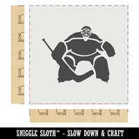 Hockey Goalie Goalkeeper with Stick Wall Cookie DIY Craft Reusable Stencil