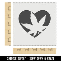 Marijuana Leaf in Heart Wall Cookie DIY Craft Reusable Stencil