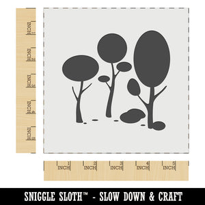 Minimalist Trees and Bushes in Forest Wall Cookie DIY Craft Reusable Stencil