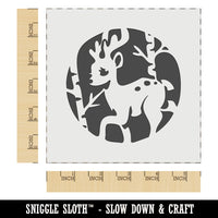 Reindeer in Birch Forest with Trees Wall Cookie DIY Craft Reusable Stencil