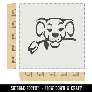 Romantic Dog with Rose in Mouth Wall Cookie DIY Craft Reusable Stencil