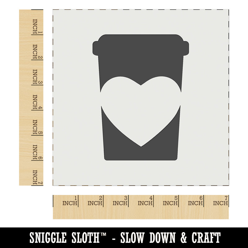 Coffee Cup Carafe with Heart Wall Cookie DIY Craft Reusable Stencil