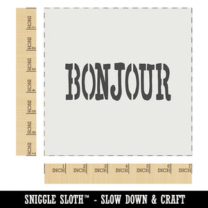 Bonjour Hello Fun Text Wall Cookie DIY Craft Reusable Stencil