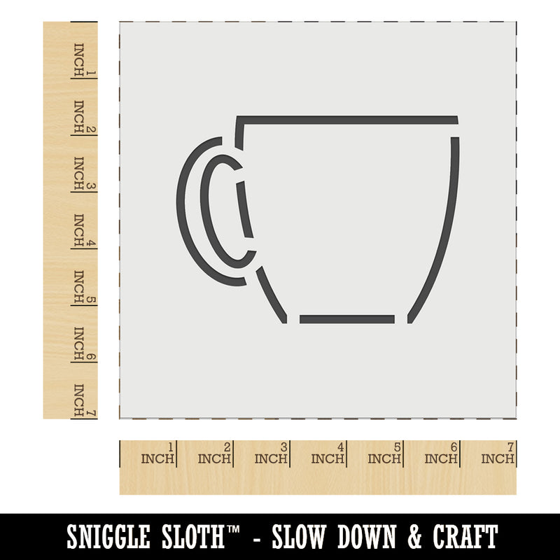 Coffee Mug Cup Outline Wall Cookie DIY Craft Reusable Stencil