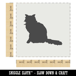 Fluffy Cat Solid Wall Cookie DIY Craft Reusable Stencil