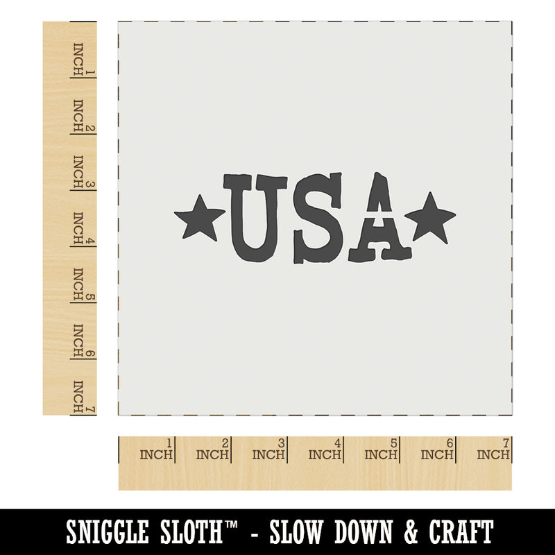 USA with Stars Patriotic Fun Text Wall Cookie DIY Craft Reusable Stencil