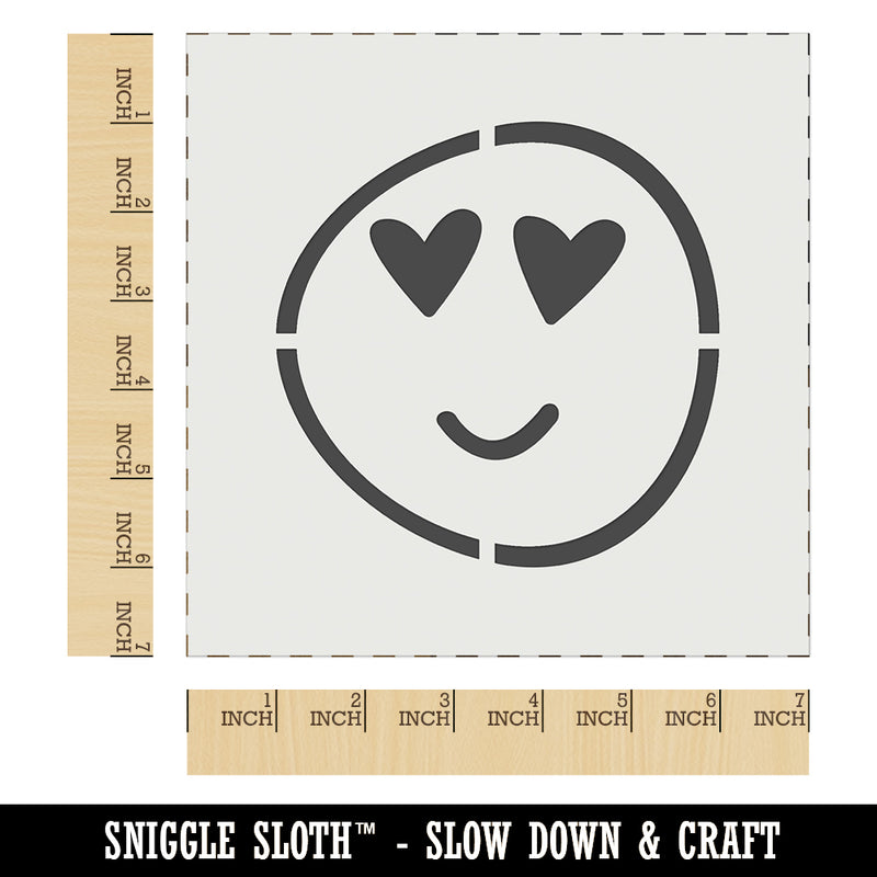 Heart Eye Love Emoticon Face Doodle Wall Cookie DIY Craft Reusable Stencil