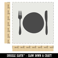 Place Setting Fork Knife Plate Utensil Eating Sketch Wall Cookie DIY Craft Reusable Stencil