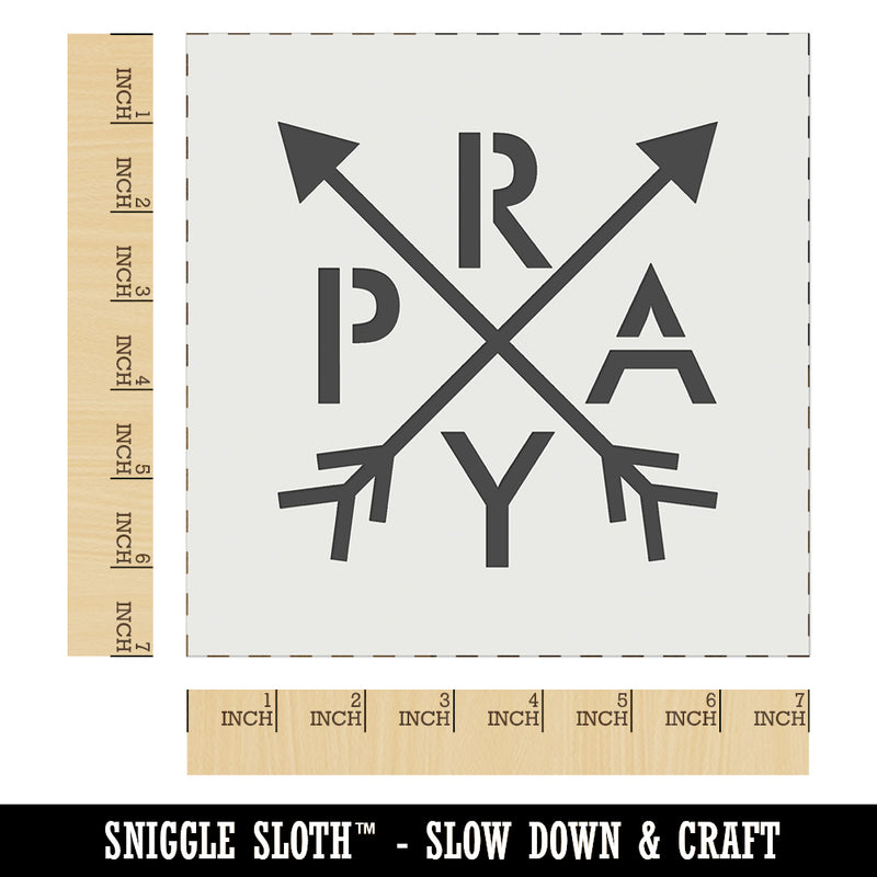 Pray Stylized Wall Cookie DIY Craft Reusable Stencil