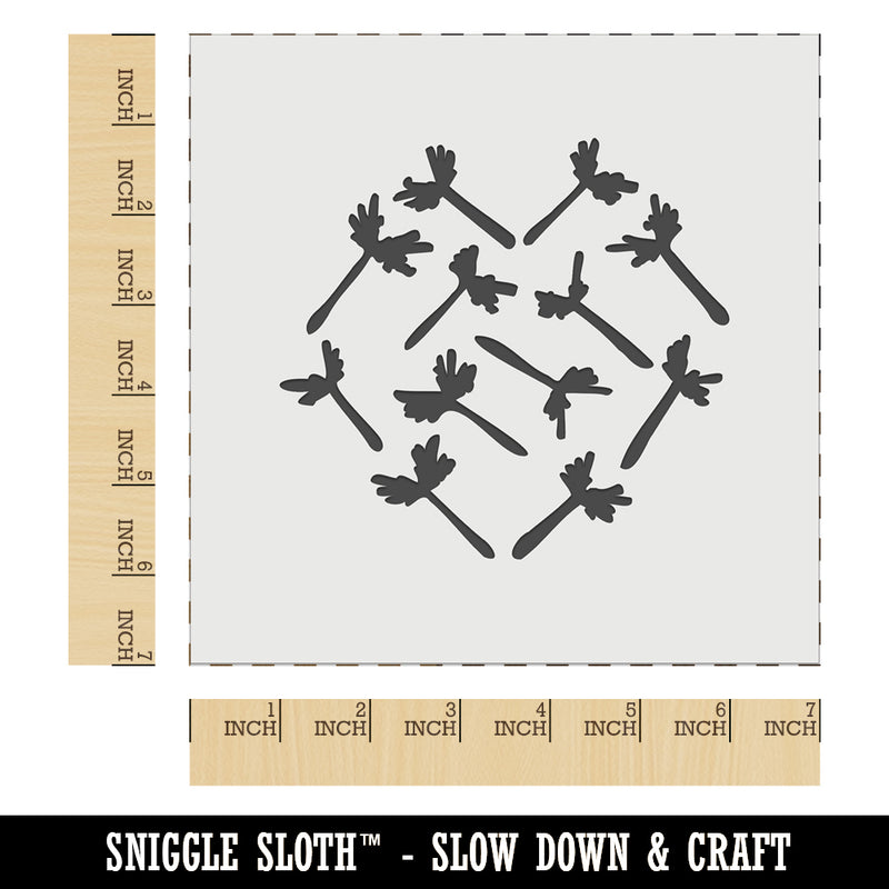 Dandelion Heart Sketch Abstract Wall Cookie DIY Craft Reusable Stencil