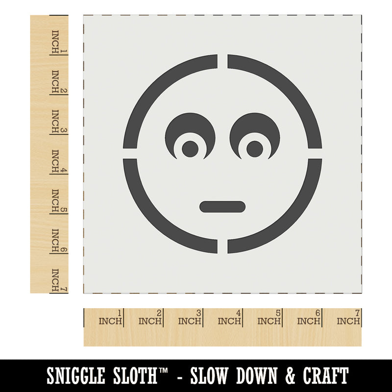 Scared Face Emoticon Wall Cookie DIY Craft Reusable Stencil